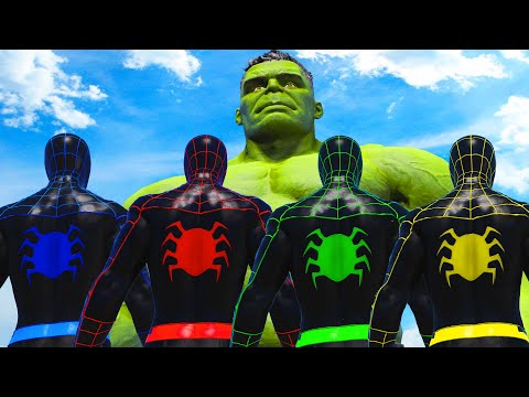 Видео: Халк против команды человека-паука Майлз моралес - эпическая битва супергероев
