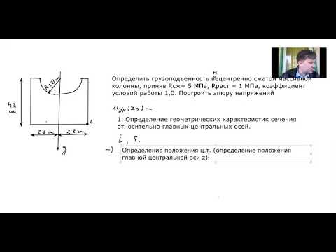 Видео: Определение грузоподъемности внецентренно сжатого жёсткого стержня
