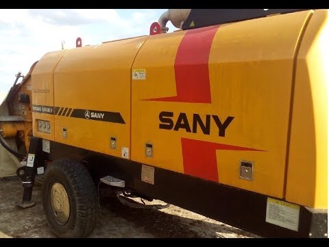 Видео: стационарный бетонный насос Sany HBT60C-1816D