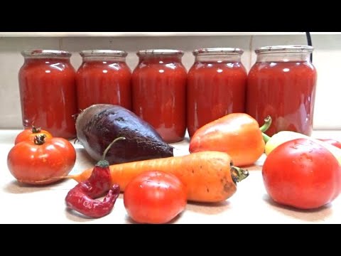Видео: ТОМАТНО  ОВОЩНОЙ СОК НА ЗИМУ, СВЕКЛА МОРКОВЬ ПЕРЕЦ, КРУЧЕ ЧЕМ В МАГАЗИНЕ