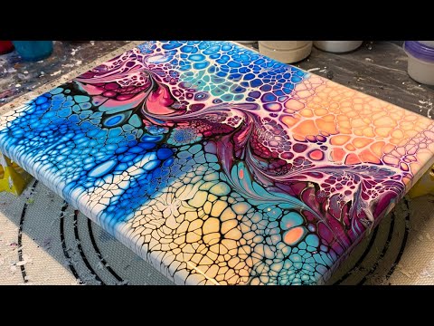 Видео: #132 воссоздание красочного электрического свайпа |  Акриловая картина заливки |  Жидкое Искусство