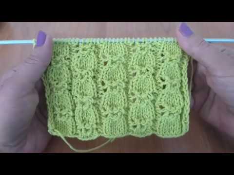 Видео: Красивый рельефный узор. Вязание спицами.