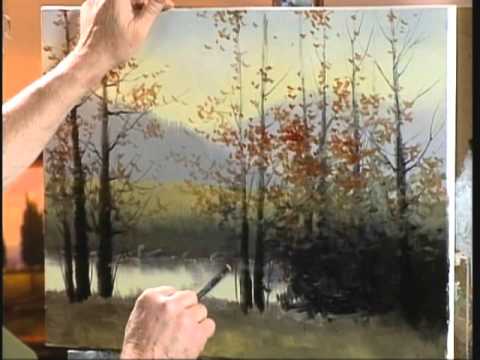 Видео: Джерри Ярнелл учит, как использовать запятую для обозначения осенних деревьев с листьями (масло)