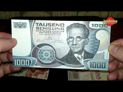 Видео: Банкноты Австрии. Выпуск 1983 - 1988, 1997 гг. Знаменитые люди Австрии Зигмунд Фрейд, Моцарт ...