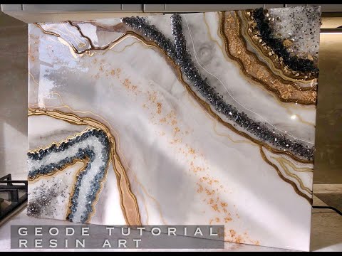 Видео: Classic geode tutorial RESIN art. Картина из эпоксидной смолы СРЕЗ КАМНЯ.