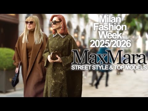 Видео: MaxMara 🇮🇹Street Style Неделя моды в Милане 2025/2026: лучшие элегантные модницы и топ-модели #vogue