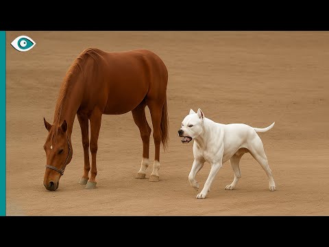 Видео: Посмотрите, что произошло, когда аргентинский дог напал на лошадь!!!