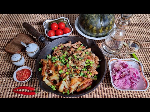 Видео: САМАЯ ВКУСНАЯ ЖАРЕНАЯ КАРТОШКА с МЯСОМ!)) Выпуск №887