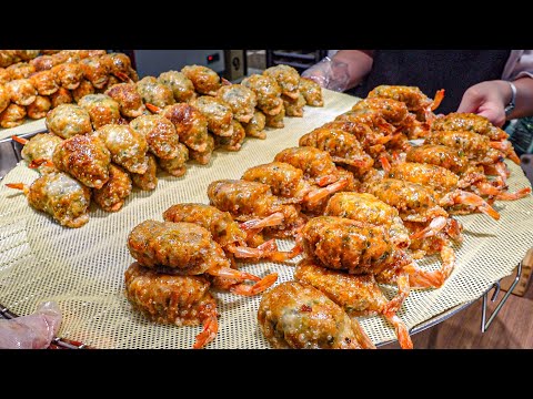 Видео: ЧРЕЗВЫЧАЙНО ХРУСТЫЙ! Жареные пельмени с креветками - корейская уличная еда