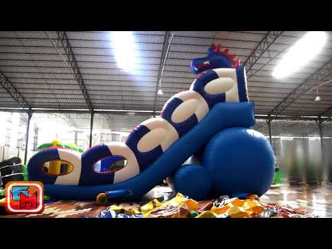 Видео: Надувной батут "Дракон" 11x6x9 м от БатутМастер