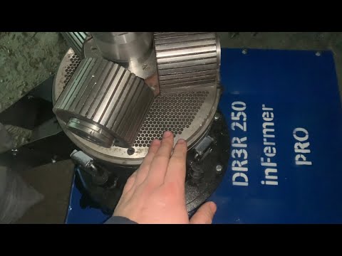 Видео: Притирка гранулятора DR3R 250 inFermer PRO матрица 3 мм Гранулированный Отход От Производства Крупы!