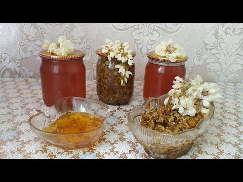 Видео: Варення , мед із цвіту акації.  Jam, honey from acacia flowers.