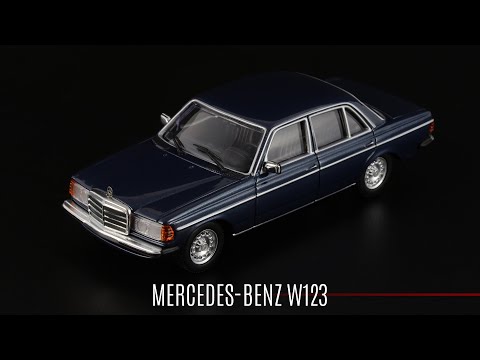 Видео: Mercedes-Benz 230E W123 Lapisblau // Minichamps // Масштабные модели автомобилей Германии 1:43