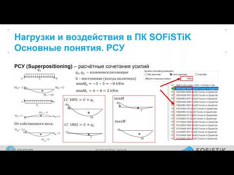 Видео: Вебинар «Особенности создания РСУ и РСН в ПК SOFiSTiK»