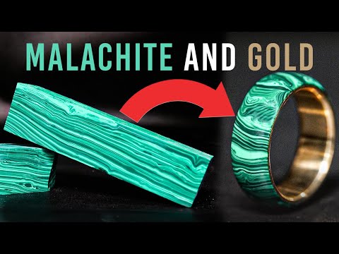 Видео: Изготовление ЗОЛОТОГО кольца с малахитом