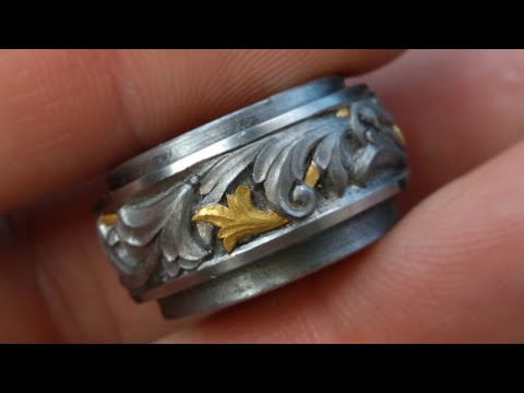 Видео: Bram Ramon: Рельефная гравировка титана. Инкрустация. Ювелирная школа GRS Russia