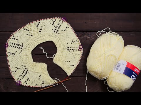 Видео: Ажурная кофточка «Лимонад» для девочки спицами (ч1) 🍋 Lace baby cardigan «Lemonade» knitting pattern