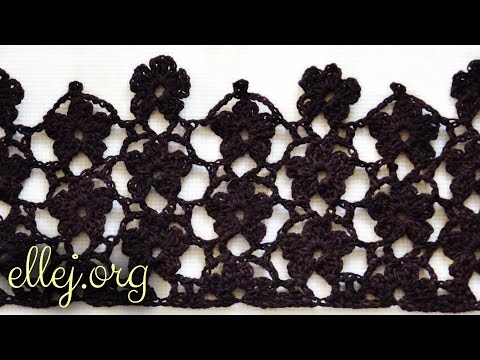 Видео: ♦ Цветочный узор крючком сеточка от MyPicot • ellej