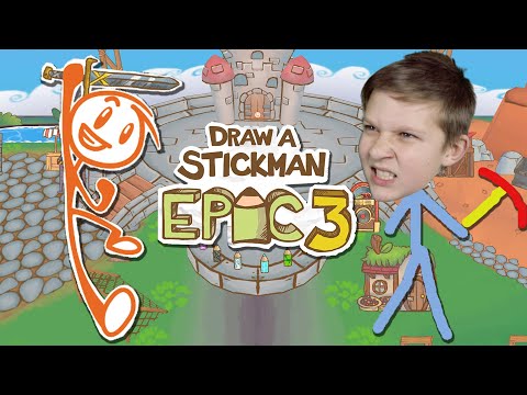 Видео: Стикмен 3 часть!  Играем первый раз в Draw a STICKMAN EPIC 3!