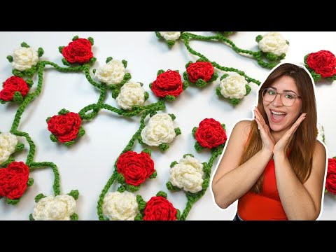Видео: Гирлянда из роз крючком: пошаговое руководство