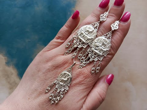 Видео: ЯКУТСКОЕ серебро без покрытия СЕРЬГИ подвески ЦЕПИ