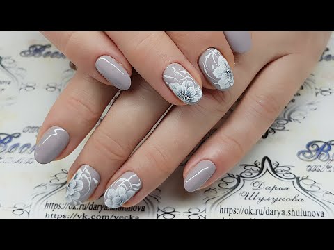 Видео: дизайн ногтей. Весенние цветы. Готовимся к 8 марта. Цветы китайская роспись