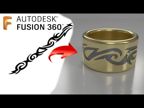 Видео: Fusion 360. Урок №5 - Создание кольца и гравировки текста/узора на всем радиусе кольца.