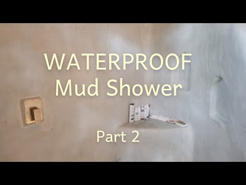 Видео: Гидроизоляция самана с помощью Таделакта — ванная комната в доме из глины, часть 2 + обновления д...