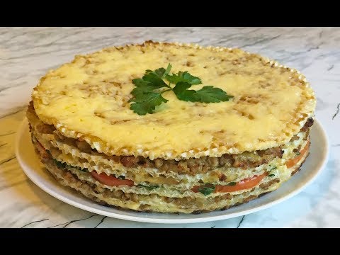 Видео: ЗАКУСОЧНЫЙ ТОРТ С МЯСОМ И ГРИБАМИ / Торт из Вафельных Коржей / Праздничный Рецепт / Горячая Закуска