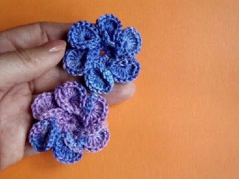 Видео: Вязаные цветы Урок 34 Crochet flower pattern for free