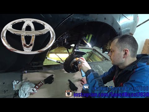 Видео: Сборка колодок стояночного тормоза (ножника, ручника) - Toyota Camry 50 2.5 2AR-FE АТ.