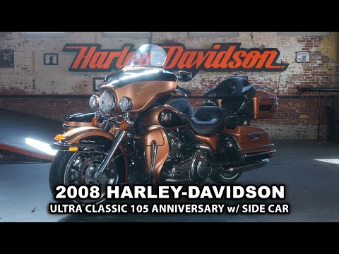 Видео: 2008 HARLEY-DAVIDSON ULTRA CLASSIC ELECTRA GLIDE 105 ANNIVERSARY с КОЛЯСКОЙ!