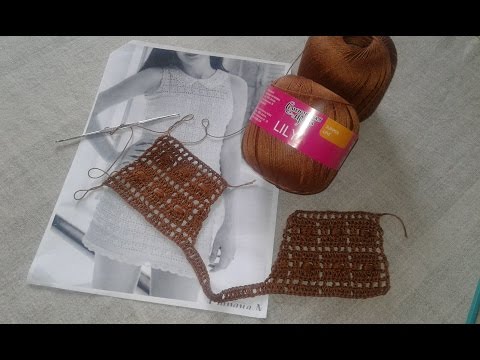Видео: Платье крючком "Квадратики" (платье №6 из опроса). Часть 2.