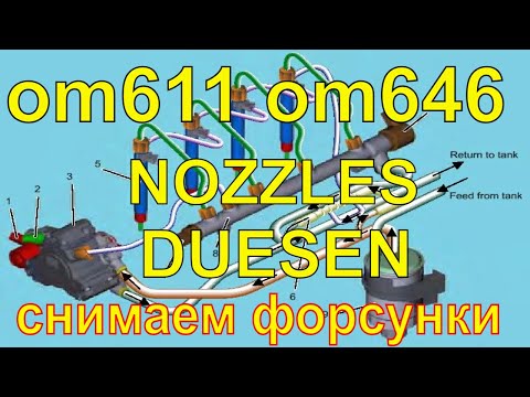 Видео: оm611 ,om646 ,ФОРСУНКИ И СВЕЧИ ,NOZZLES AND CANDLES,DÜSEN UND KERZEN Mercedes-Benz 2.2 CDI