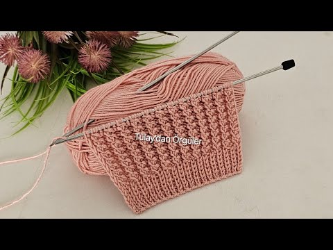 Видео: Простой узор для вязания жилета, шали и шарфа в два ряда