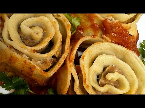 Видео: #Մսով Ռուլետ/Վարդի տեսքով ռուլետ/Համեղ ու գեղեցիկ/#Мясной рулет/Рулет как розачки/🤤🤤