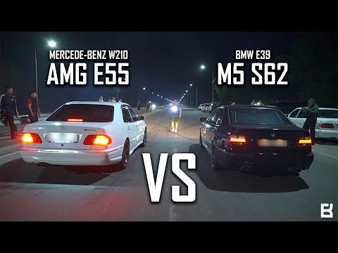 Видео: БЕСКОНЕЧНАЯ БИТВА ДВУХ ЛЕГЕНД - BMW E39 M5 Stage 1 430hp VS MERCEDES-BENZ W210 E55 AMG Stage 1 380hp