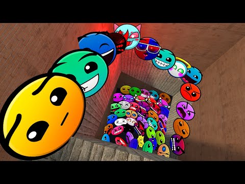 Видео: Geometry Dash и Lobotomy Dash Nextbots: преследуйте меня в лабиринте Gmod