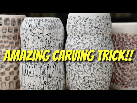 Видео: Идеи резьбы по керамике - УДИВИТЕЛЬНЫЙ эксперимент по резьбе с использованием подглазурной краски...