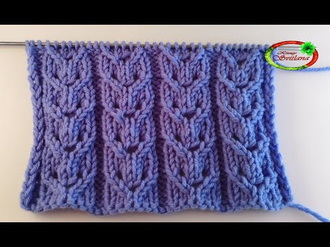 Видео: №75 Красивые ажурные полосы Объемный эластичный узор спицами  Knitting pattern
