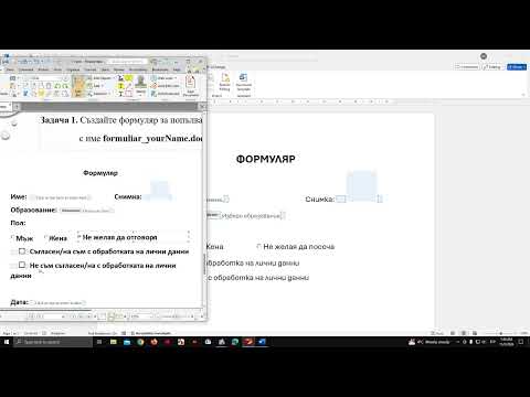 Видео: Формуляр в MS WORD
