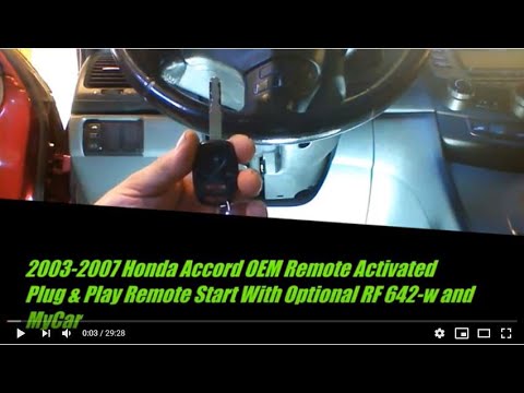 Видео: Honda Accord 2003–2007 гг. с системой дистанционного запуска Plug & Play, опциональным Fortin RF ...