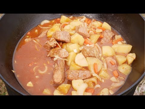 Видео: Тушеная картошка с мясом в казане