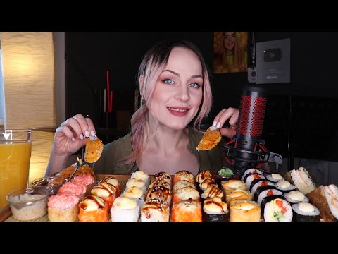 Видео: MUKBANG | Суши/роллы, мидии | Sushi/rolls, mussels не ASMR