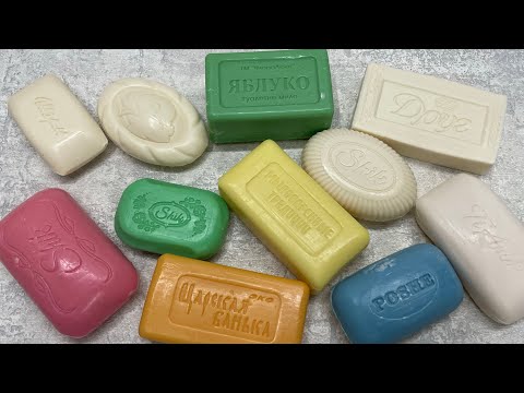 Видео: Dry soap cutting 🤍🍏🍯🌹💛/ Резка сухого мыла/ ASMR