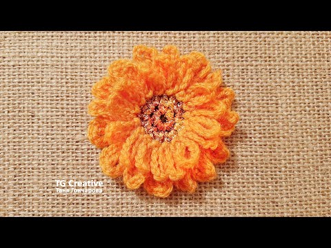 Видео: Календула крючком. Crochet calendula flower.