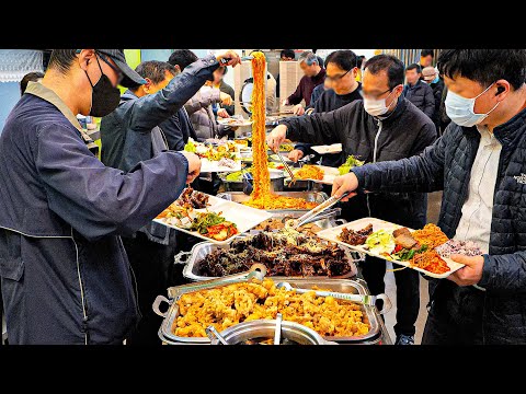 Видео: Удивительные корейские буфеты, которые посещают 2000 человек каждый день - корейская уличная еда