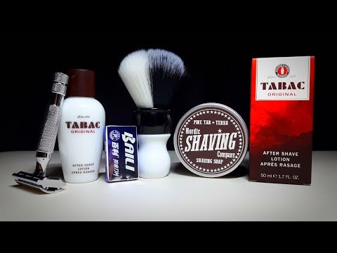 Видео: Бритьё. Rockwell 2C (плита 1), DS Cosmetic 26mm,  Nordic Shaving Co. soap, BAILI, Tabac Original