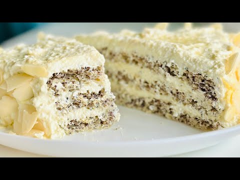 Видео: Диетический маковый торт с лимонным кремом! без муки! без сахара!