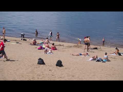 Видео: Самара. Пляж 08.06.2021. Город-курорт. Волга.